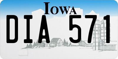 IA license plate DIA571