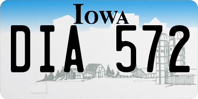 IA license plate DIA572