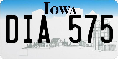 IA license plate DIA575