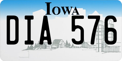 IA license plate DIA576