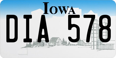 IA license plate DIA578