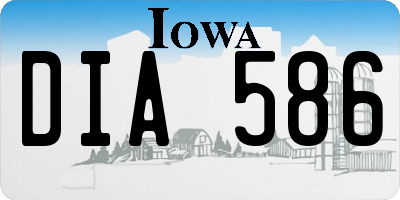 IA license plate DIA586