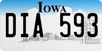 IA license plate DIA593