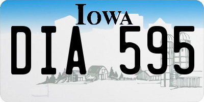 IA license plate DIA595