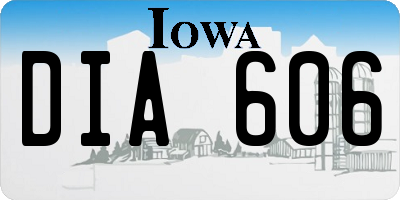 IA license plate DIA606