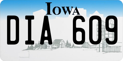 IA license plate DIA609