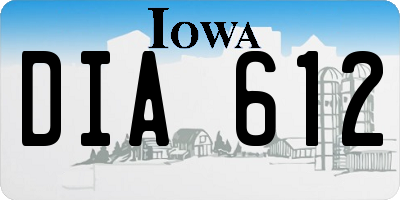 IA license plate DIA612