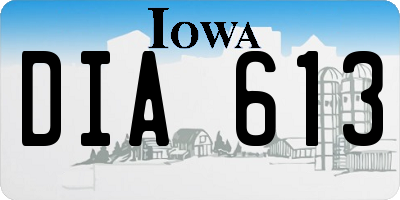 IA license plate DIA613