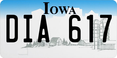 IA license plate DIA617