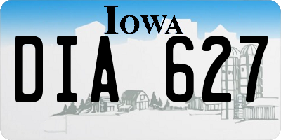 IA license plate DIA627