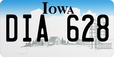 IA license plate DIA628