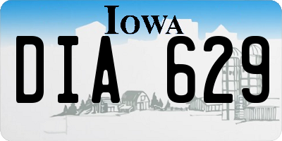 IA license plate DIA629