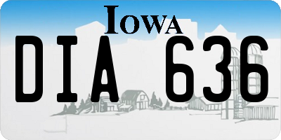 IA license plate DIA636