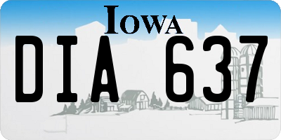 IA license plate DIA637