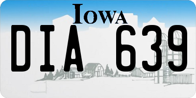 IA license plate DIA639