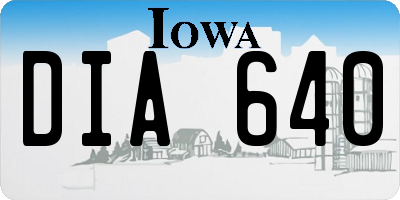 IA license plate DIA640