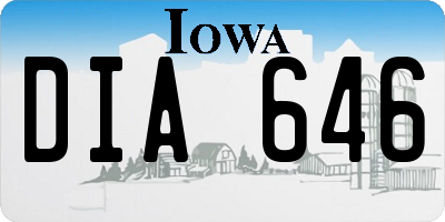 IA license plate DIA646