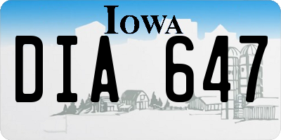 IA license plate DIA647