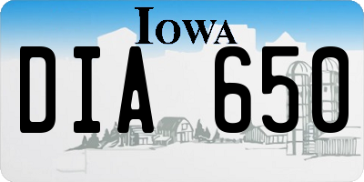 IA license plate DIA650