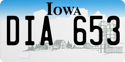 IA license plate DIA653