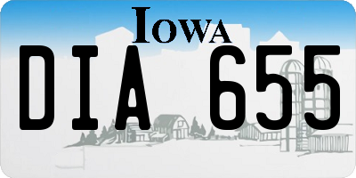 IA license plate DIA655