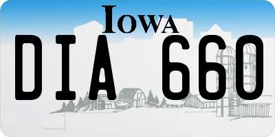 IA license plate DIA660