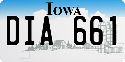 IA license plate DIA661