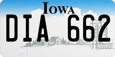 IA license plate DIA662