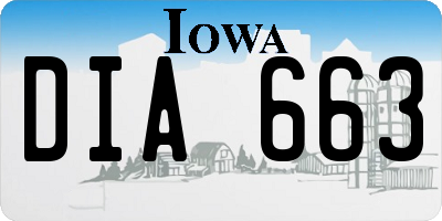 IA license plate DIA663