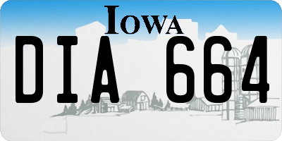 IA license plate DIA664