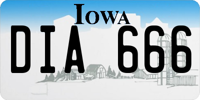 IA license plate DIA666