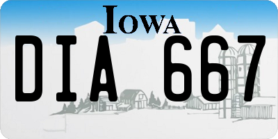 IA license plate DIA667