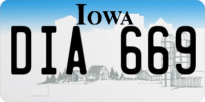 IA license plate DIA669