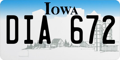 IA license plate DIA672