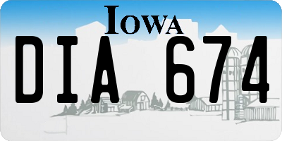 IA license plate DIA674