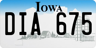 IA license plate DIA675