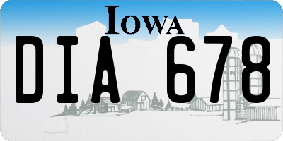 IA license plate DIA678