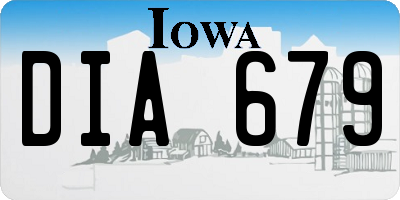 IA license plate DIA679