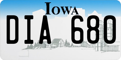 IA license plate DIA680