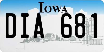 IA license plate DIA681