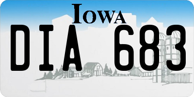 IA license plate DIA683