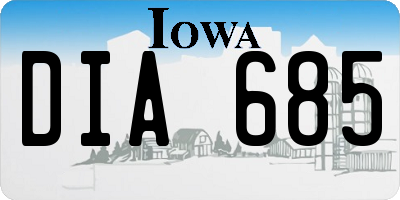 IA license plate DIA685