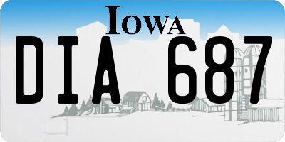 IA license plate DIA687