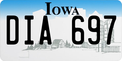 IA license plate DIA697