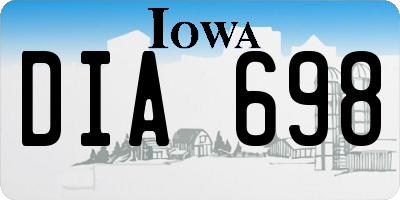 IA license plate DIA698