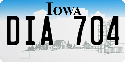 IA license plate DIA704