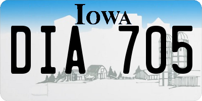 IA license plate DIA705