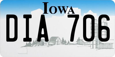 IA license plate DIA706