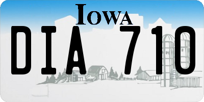 IA license plate DIA710