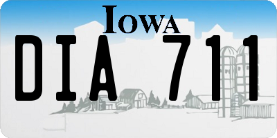 IA license plate DIA711